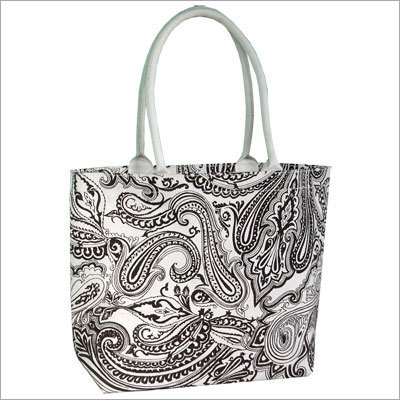 White & Black Beach Bag