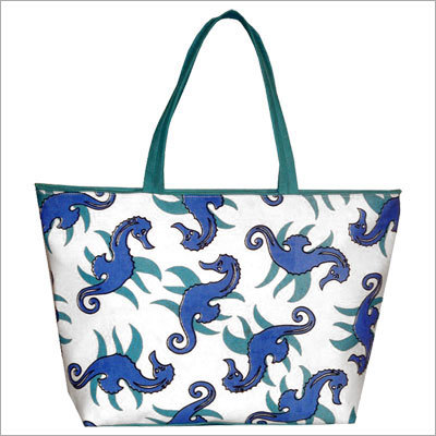 White & Blue Beach Bag