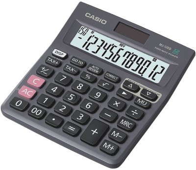 Check Calculator - MJ-120 D, 150 Steps Check, 12-Digit Display, Localized Number Display, Two-Way Power (Solar + Battery), Key Rollover, Tax Calculation, Mark-Up