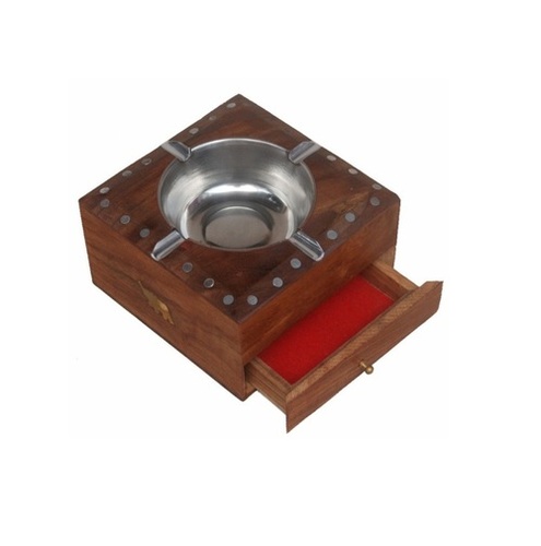 Desi Karigar square ash tray with drawer