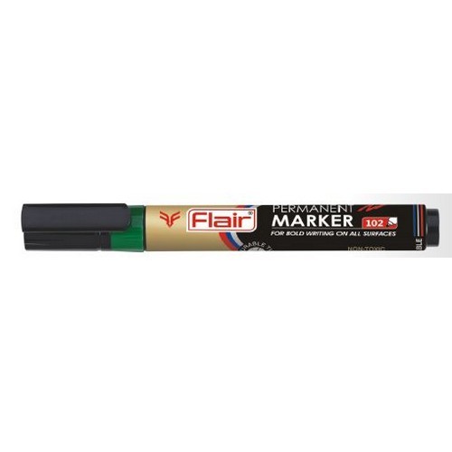 Permanent Marker - Model 102.0 | Refillable, Green Ink, Bullet Tip, Broader Body For Better Hold, Longer Writing Capacity