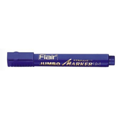 Permanent Marker - Jumbo Blue, Refillable Chisel and Round Tip Features