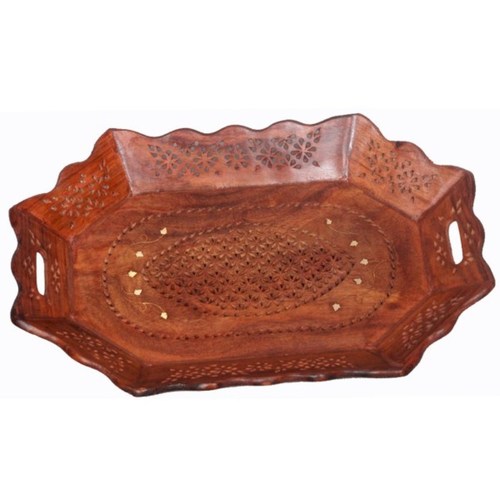 Desi Karigar hexagon cutting wood tray