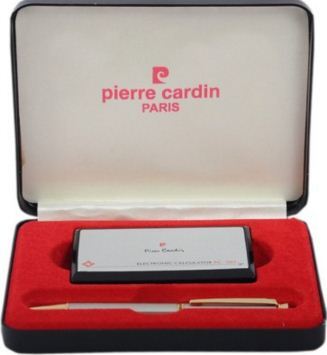 Ball Pen and Electronic Calculator Gift Set - Metal, Silver Color, Titanium Finish | Cristal Series, Blue Ink, Perfectly Shaped Body