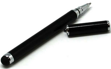 Stylus Pen-1 - Rubber Tip, 0.5 x 5.5 x 0.5 mm, Matte Black | 2 in 1 for iPad, No Power Required, Standard Parker Refill Compatible