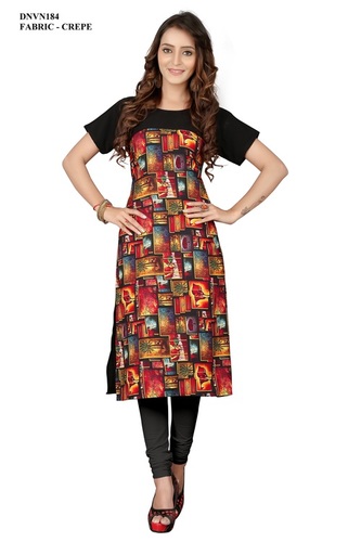 Crepe Fancy Digital Printed Kurti
