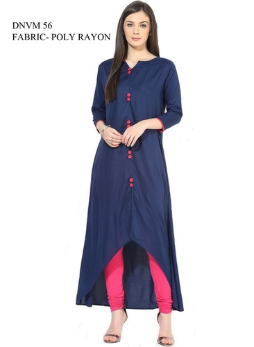 Semi Cotton Ladies Designer Kurti