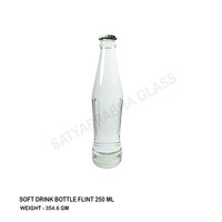 Glass Soft Drink Bottles - 250 Ml Capacity, Transparent Color, Round Shape, Narrow Flip Top Lid, Crown Cap Sealing