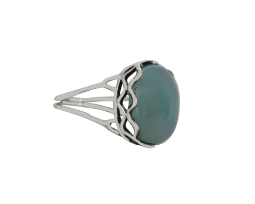 Sterling Silver 92.50% Blue Onyx Gemstone Ring - Size 11, Unisex Gift for Parties
