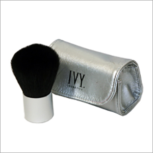 Small Kabuki Brush with a silver soft case