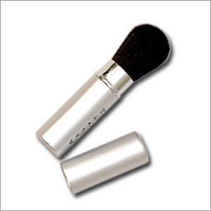 Medium Silver Retractable Brush - Goat Hair 20.5x100mm Silver | Retractable Design Portable Compact