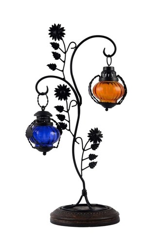 Desi Karigar Designer Latern with Wooden Base