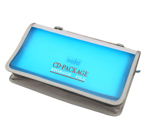 CD Wallet & Zipper - Strong Poly Material, 96 CD Capacity, Frosted Blue Color | Zipper Closure, Thick Durable Pocket Design