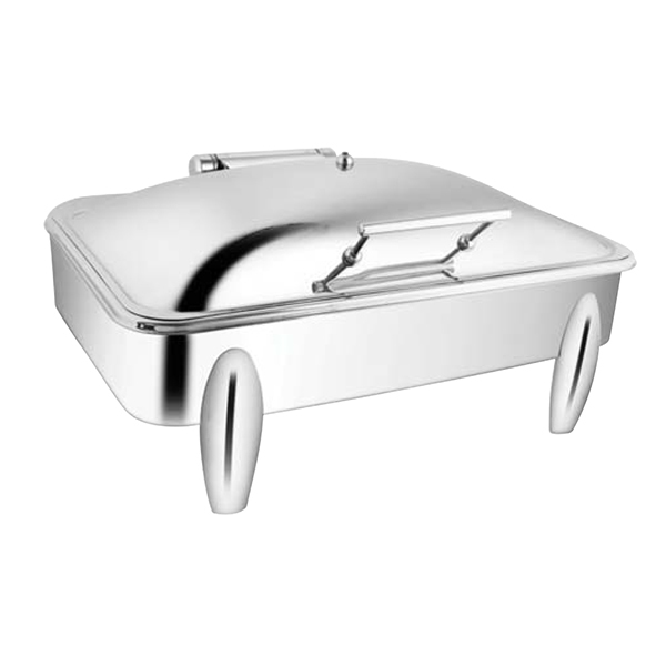 Rectangular SS SS LID Chafer W-Curved Legs - Stainless Steel, Varied Sizes | Food Warming, Polished Finish, Stable Base
