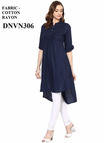Designer Rayon Cotton Kurti - Size M, L, XL, XXL | Washable, Short Sleeve, Classic Style for All Seasons