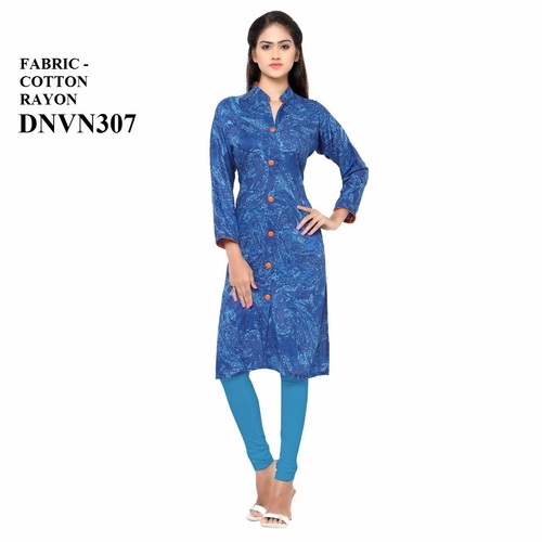 Cotton Rayon Desiner Ladies Kuri