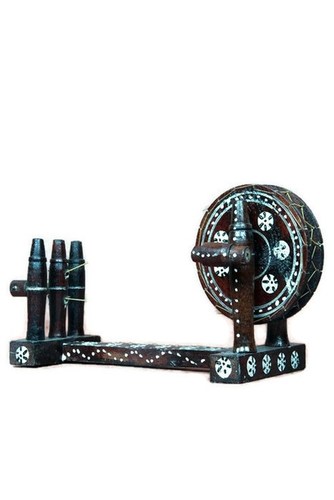 Desi Karigar Wooden White Inlay Charka