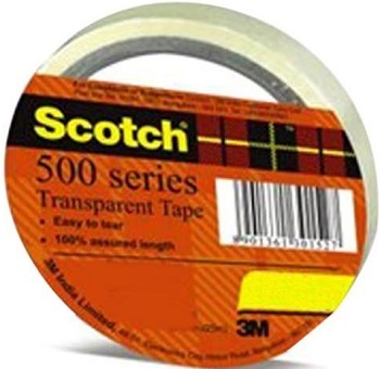 Transparent Tape - 18 mm Width, 3 Inch Core Roll with Clear Polypropylene Backing & Synthetic Acrylic Adhesive | Single Piece Quantity