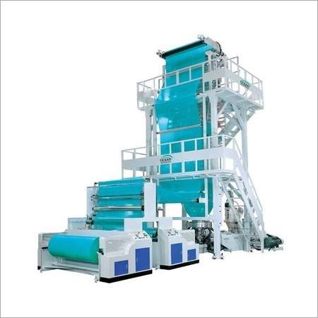 High Speed Blown Film Extrusion Machine - LLDPE, HDPE, Multi-Layer, White & Blue | Automatic, PLC Control, Direct Drive, Ideal for Packaging