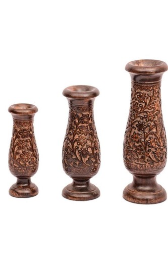 Desi Karigar Police Shaped Flowerly Patterened Flower Vases
