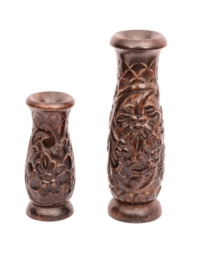 Desi Karigar Police Shaped Wooden Flower Vases