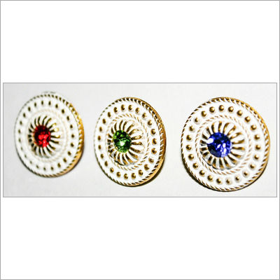 White Designer Swarovski Button