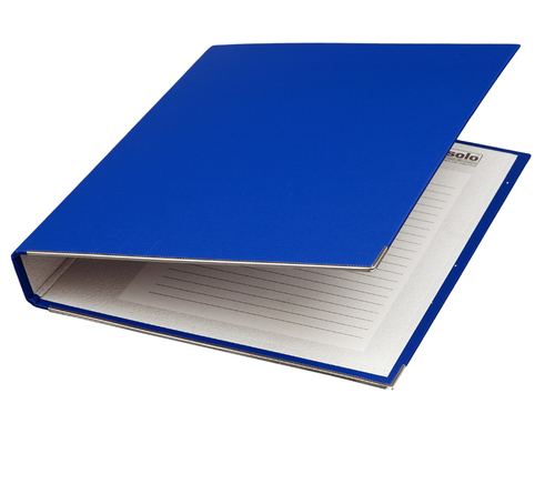 Paper Board - Lightweight Double Strong 25mm 2 "D" Ring Binder | Blue with Edge Protection Finger Hole Pocket for File Index Ticket