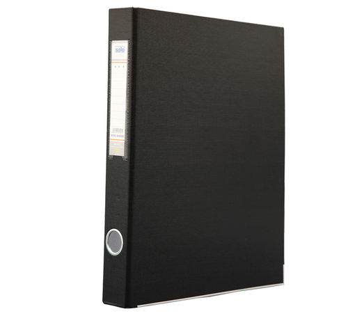 Paper Board - A4 Size | Lightweight Double Strong Paper Board, 25mm 2 "D" Ring Binder, Edge Protection, Finger Hole, Durable Poly Coated, Black