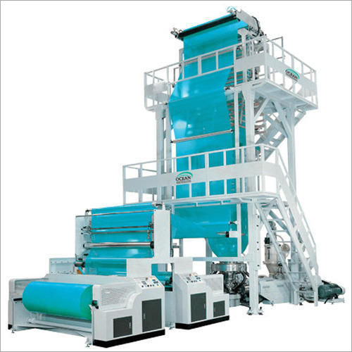 Mulch Film Extrusion Line - LD, PP, HD, HM, PU, PVC Materials | Automatic Operation, PLC Control, Electric Drive, White & Blue Color, Versatile Packaging Solutions