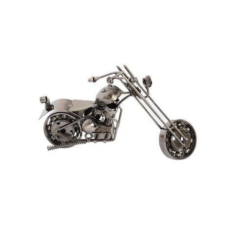 Desi Karigar Scrap Metal Art Long Fork Chopper Handmade Motorcycle Sculpture