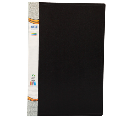 Spring File - F/C Size Black Polyboard With Wire Prongs Spring & Lever Clip Mechanism Holds Up To 180 Sheets Lightweight And Durable