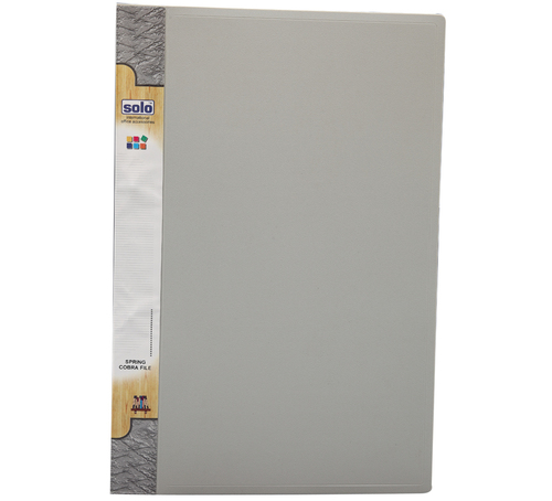 Spring File - Polyboard F/C Size Grey | Dual Spring & Prongs for Easy Document Management Holds Up to 180 Sheets