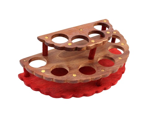 Desi Karigar Handmade Wooden 10 Lipstick/Nail Polish Holder Display Stand Home Dcor Gift
