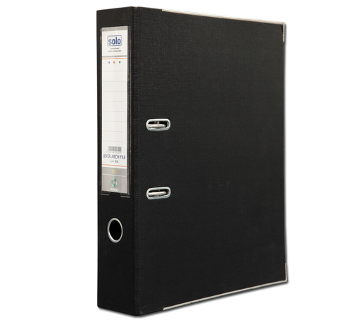 Lever Arch Files - A4 Size | Black, Strong Board with Poly Coating, Steel Edges, Spine Label, Holds 400-500 Sheets, Lightweight Design