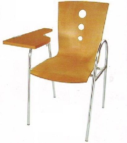 Student Chair - Rubberwood Seat, Chrome Frame | With Arm Rest, 1 Piece