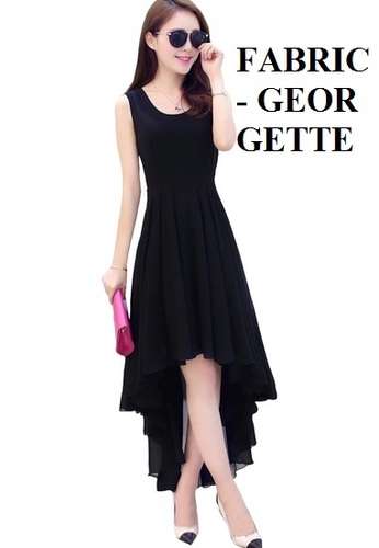 Fancy Western Kurti - Georgette, Sizes M-XXL | Black, Short Sleeve, Washable for All Seasons