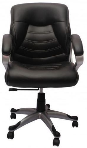 Visitor Chair - PU Plastic & Leatherite, 482.6x482.6x990.6mm | Push Back Design, Height & Arm Rest Adjustable