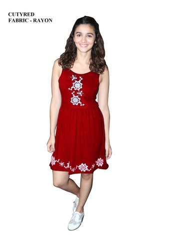 Red Fancy Western Kurti