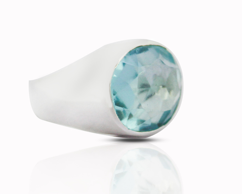 Sterling Silver 92.50% Gemstone Ring - Size 6, Unisex Design Featuring Crystal Zircon Stone for Gifts and Parties