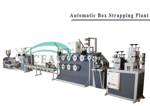 White & Blue Automatic Box Strapping Plant