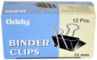 Binder Clip - Corrosion-Resistant Tempered Steel, 15mm Size, Black/Silver Color | Easy Grip Handle, Removable Nickel-Plated Handles, 144 Clips