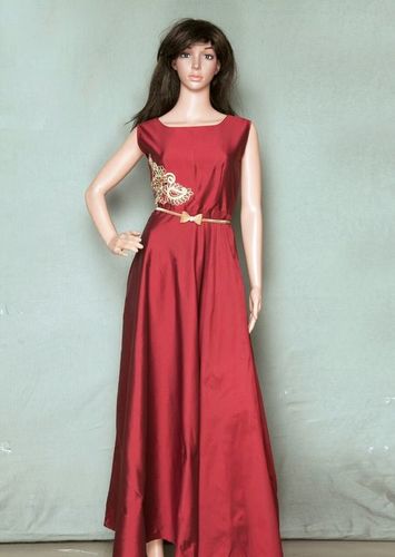 Designer Taffeta Gown - M, L, XL, XXL | Washable, Short Sleeve, Suitable for All Seasons