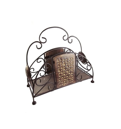 Desi Karigar Fancy & strong wrought iron magazine basket