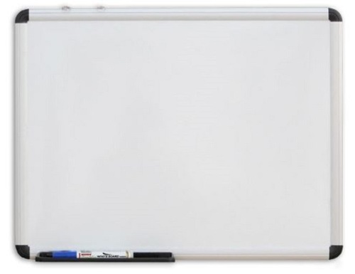 Non Magnetic White Board - Melamine Surface, ABS Plastic Corners, Laminated Bottom, Anodized Aluminum Frame | 1 Piece