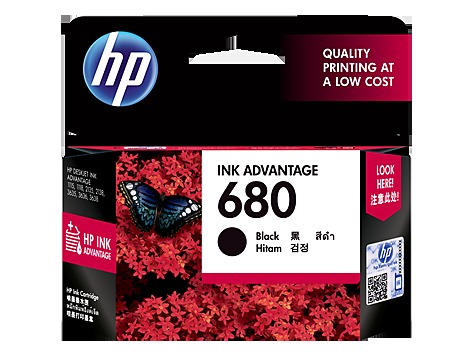 HP 680 Ink Cartridge - 115x102x36 mm, Black, Dye-Based with 480 Page Yield and Low-Ink Alerts for High-Quality Printing