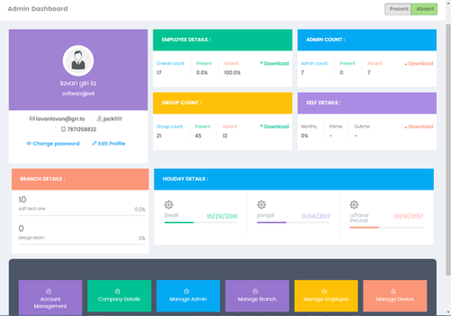 HR Management with Biometric System
