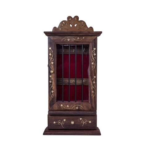 Desi Karigar Wooden Wall Hanging Mounting Decorative Key Hanger Holder Stand Cabinet
