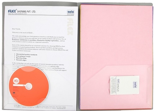 Presentation Folder - F/C Size Translucent White Color | Twin Pocket Design with Business Card & CD/DVD Slots Ideal for Resumes & Specifications