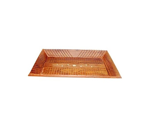 Desi Karigar Wooden Handcrafted Serving Tray In Rectangular Shape Made From Mango Wood By DESI KARIGAR