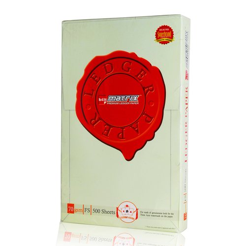 Ledger Paper - 34.5 cm x 21.5 cm, Light Green | 500 Sheets, 70 gsm, Precision Cut, Unique Watermark for Security